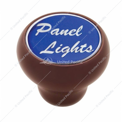 "Panel Lights" Wood Deluxe Dash Knob - Blue Glossy Sticker