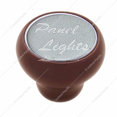 "Panel Lights" Wood Deluxe Dash Knob - Silver Glossy Sticker