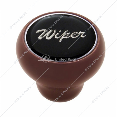 "Wiper" Wood Deluxe Dash Knob - Black Glossy Sticker