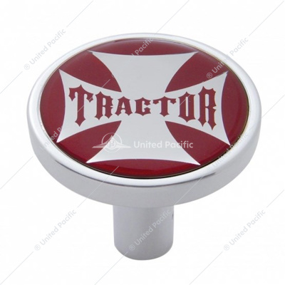 "Tractor" Long Air Valve Knob - Red Maltese Cross Sticker