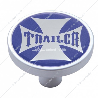 "Trailer" Short Air Valve Knob - Blue Maltese Cross Sticker