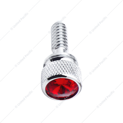 1/4"-20 Knurled Head Dash Screw For Peterbilt - Red Crystal (14-Pack)