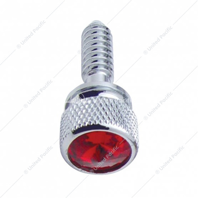 1/4"-20 Knurled Head Dash Screw For Peterbilt - Red Crystal (Bulk)