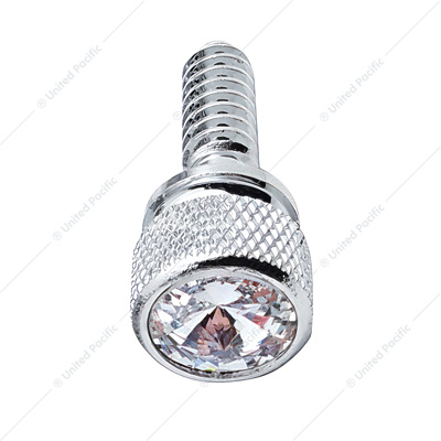 1/4"-20 Knurled Head Dash Screw For Peterbilt - Clear Crystal (14-Pack)