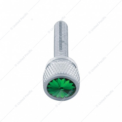 1-3/16" Long M6 Dash Screw With Crystal For Kenworth - Green Crystal(12-Pack)