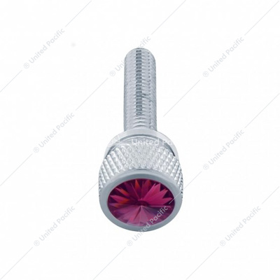 1-3/16" Long M6 Dash Screw With Crystal For Kenworth - Purple Crystal(12-Pack)