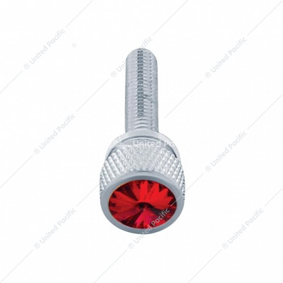 1-3/16" Long M6 Dash Screw With Crystal For Kenworth - Red Crystal(12-Pack)