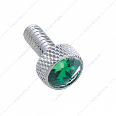 Small Dash Screw With Green Crystal For Peterbilt (2-Pack)