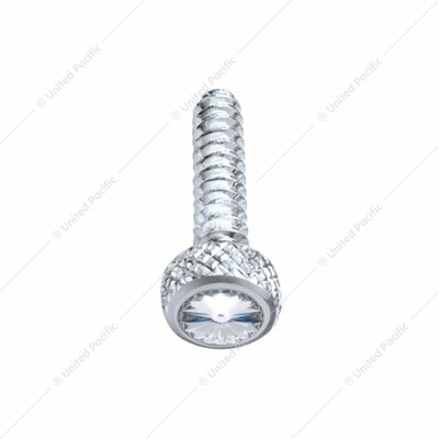Chrome Short Dash Screw For Freightliner With Clear Crystal (Bulk)