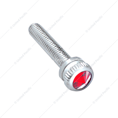 Dash Screw With Color Crystal For Kenworth - Red Crystal (6-Pack)
