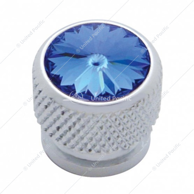 Chrome Bolt Head With Blue Crystal (Card of 4)