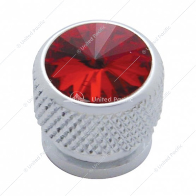 Chrome Bolt Head With Red Crystal (Card of 4)