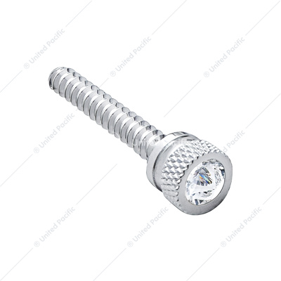 Chrome Long Dash Screw With Clear Crystal For Freightliner (2-Pack)