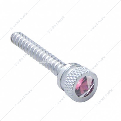 Chrome Long Dash Screw With Purple Crystal For Freightliner (2-Pack)