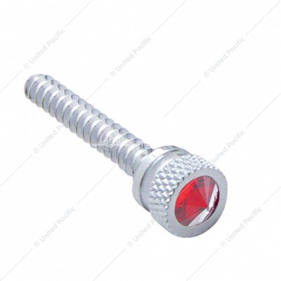 Chrome Long Dash Screw With Red Crystal For Freightliner (Bulk)