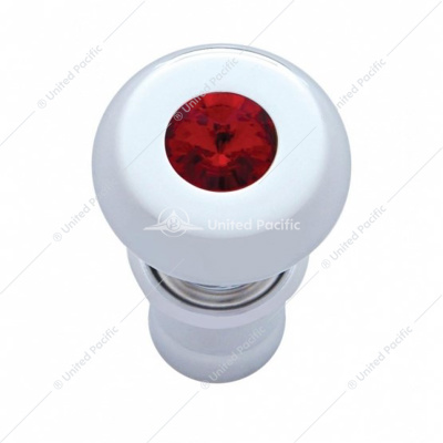 Chrome Deluxe Cigarette Lighter With Red Crystal