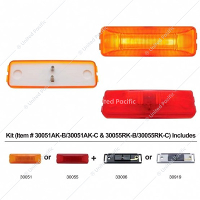 Rectangular Light Kit (Clearance/Marker) With Chrome Bracket