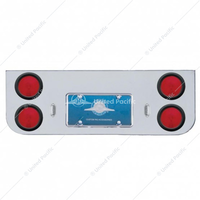 Chrome Rear Center Panel With Four 4" Lights & Grommets