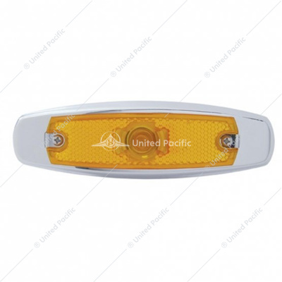 Single Halogen Bulb Light (Clearance/Marker) With SS Bezel - Amber Lens (Bulk)