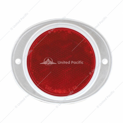 3-3/16" Round Reflector With Aluminum Mount Base - Red