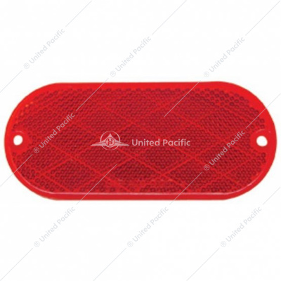4" X 2" Oval Quick Mount Reflector - Red