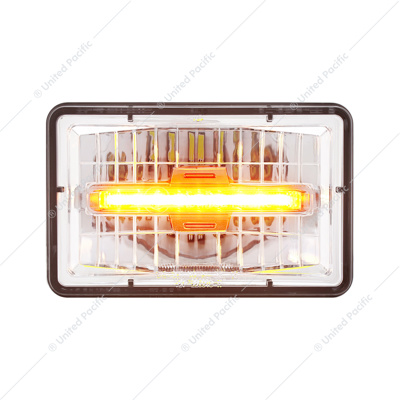 ULTRALIT - 4" X 6" Rectangular LED Headlight With Amber LED Position Light - Low Beam