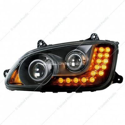 Blackout Projection Headlight Assembly For 2008-2017 Kenworth T660 - Driver
