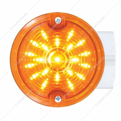 21 LED 3-1/4" Signal Light For Harley Motorcycle With Housing - Amber LED/Amber Lens