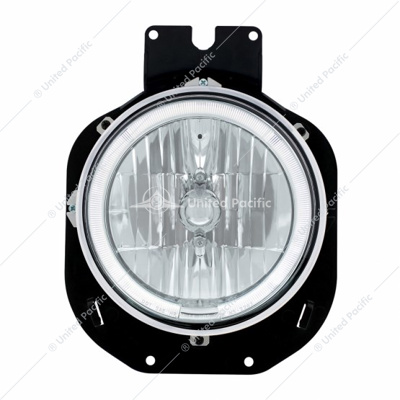 Crystal Headlight With White LED Halo Ring For 1996-2005 Freightliner Century