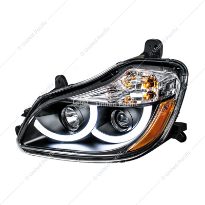 Black Projection Headlight With LED Position Light For 2013-2021 Kenworth T680 - Driver