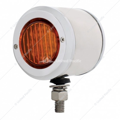 SS 2" Double Face Light With 9 LED 2" Lights & Bezels - Amber & Red LED/Amber & Red Lens