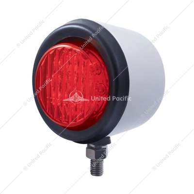 Stainless 2-1/2" Single Face Light With 13 LED 2-1/2" Light & Grommet - Red LED/Red Lens