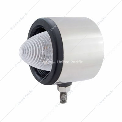Stainless 2-1/2" Single Face Light With 13 LED 2-1/2" Beehive Light & Grommet - Red LED/Clear Lens