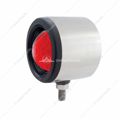 Stainless 2-1/2" Single Face Light With 13 LED 2-1/2" Roadster Light & Grommet - Red LED/Red Lens