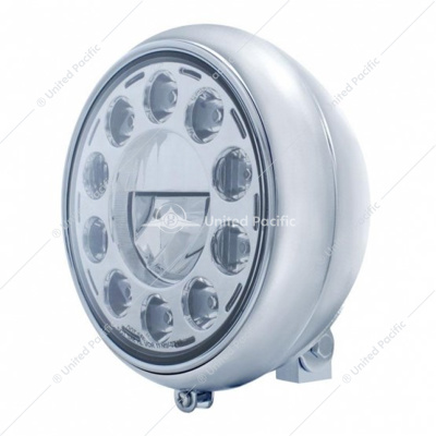 7" Motorcycle Headlight With 11 LED High Power Bulb