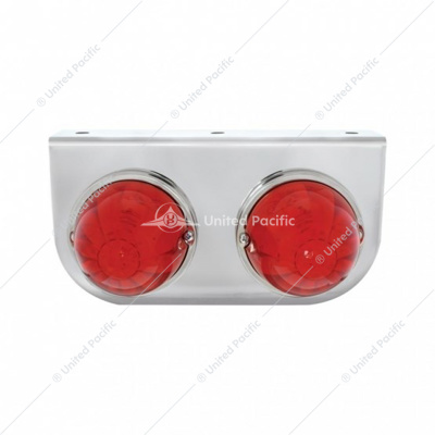 Stainless Light Bracket With 2X 17 LED Watermelon Lights - Red LED/Red Lens