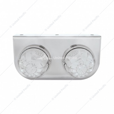 Stainless Light Bracket With 2X 17 LED Watermelon Lights - Amber LED/Clear Lens