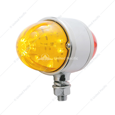 34 LED Watermelon Double Face Light W/Chrome Housing - Amber & Red LED/Amber & Red Lens