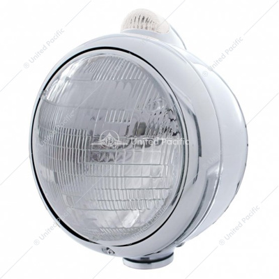 Stainless Steel Guide 682-C Headlight 6014 & Dual Mode LED Signal - Clear Lens