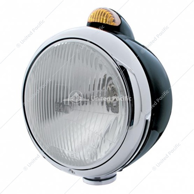 Black Guide 682-C Headlight H4 & Dual Mode LED Signal - Amber Lens