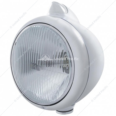 Chrome Guide 682-C Headlight H4 & Original Style LED Signal - Clear Lens