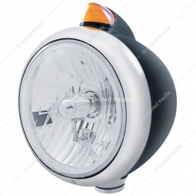 Black Guide 682-C Style Headlight Crystal H4 & Original Style LED Signal - Amber Lens