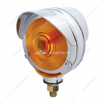 Double Face Turn Signal Light With Visor - Amber & Red Lens