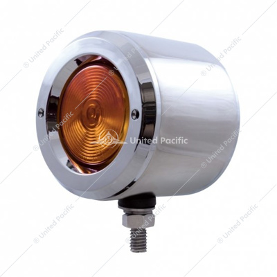 Stainless 2-1/2" Double Face With Lights & Bezels - Amber & Red Lens
