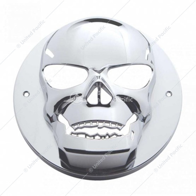 Chrome 3D Skull Light Bezel For 2" Round Light