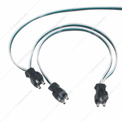 3 Prong Straight Plug Wiring Harness With 3 Plugs - 12" Lead