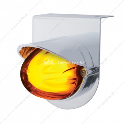 Stainless Light Bracket With 9 LED Dual Function Watermelon GloLight & Visor - Amber LED/Amber Lens