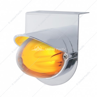 Stainless Light Bracket With 9 LED Dual Function Watermelon GloLight & Visor - Amber LED/Clear Lens