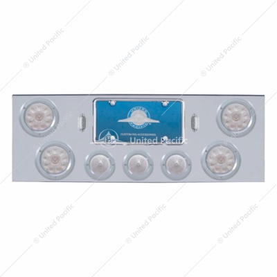 CR Rear Center Panel With 4X LED 4" Reflector Lights & 3X LED 2-1/2" Beehive Lights -Red LED/Clear Lens
