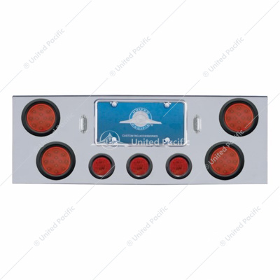 CR Rear Center Panel With 4X 12 LED 4" Reflector Lights & 3X 13 LED 2-1/2" Lights -Red LED & Lens